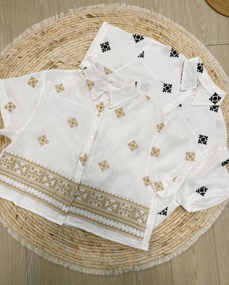 [IMPORTADO] CAMISA LINO BORDADO ISIS