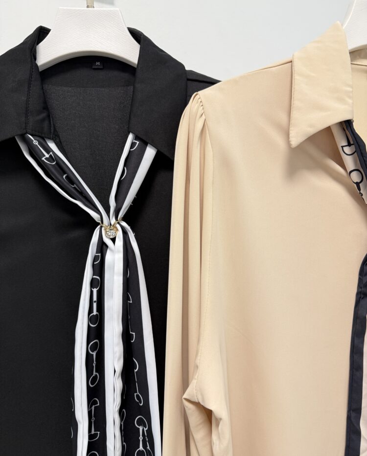 [SATEN DE SEDA] BLUSA CON PAÑUELO