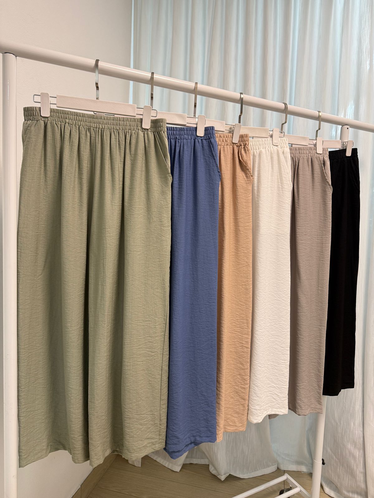 PANTALON PALAZZO DE LINO LISO