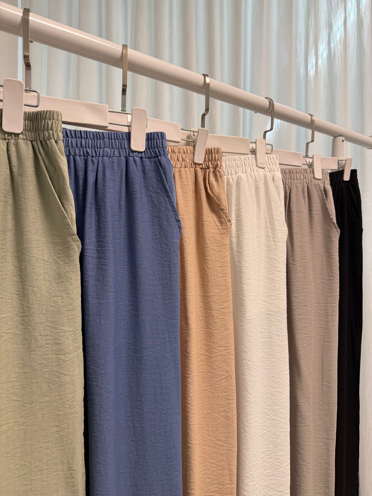 PANTALON PALAZZO DE LINO LISO
