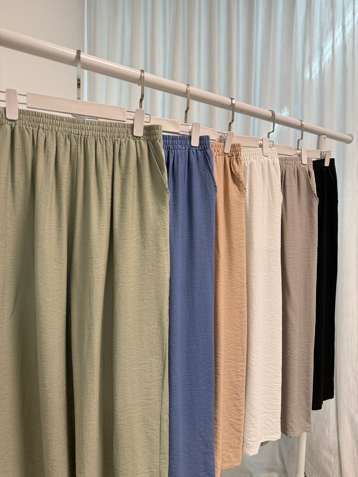 PANTALON PALAZZO DE LINO LISO