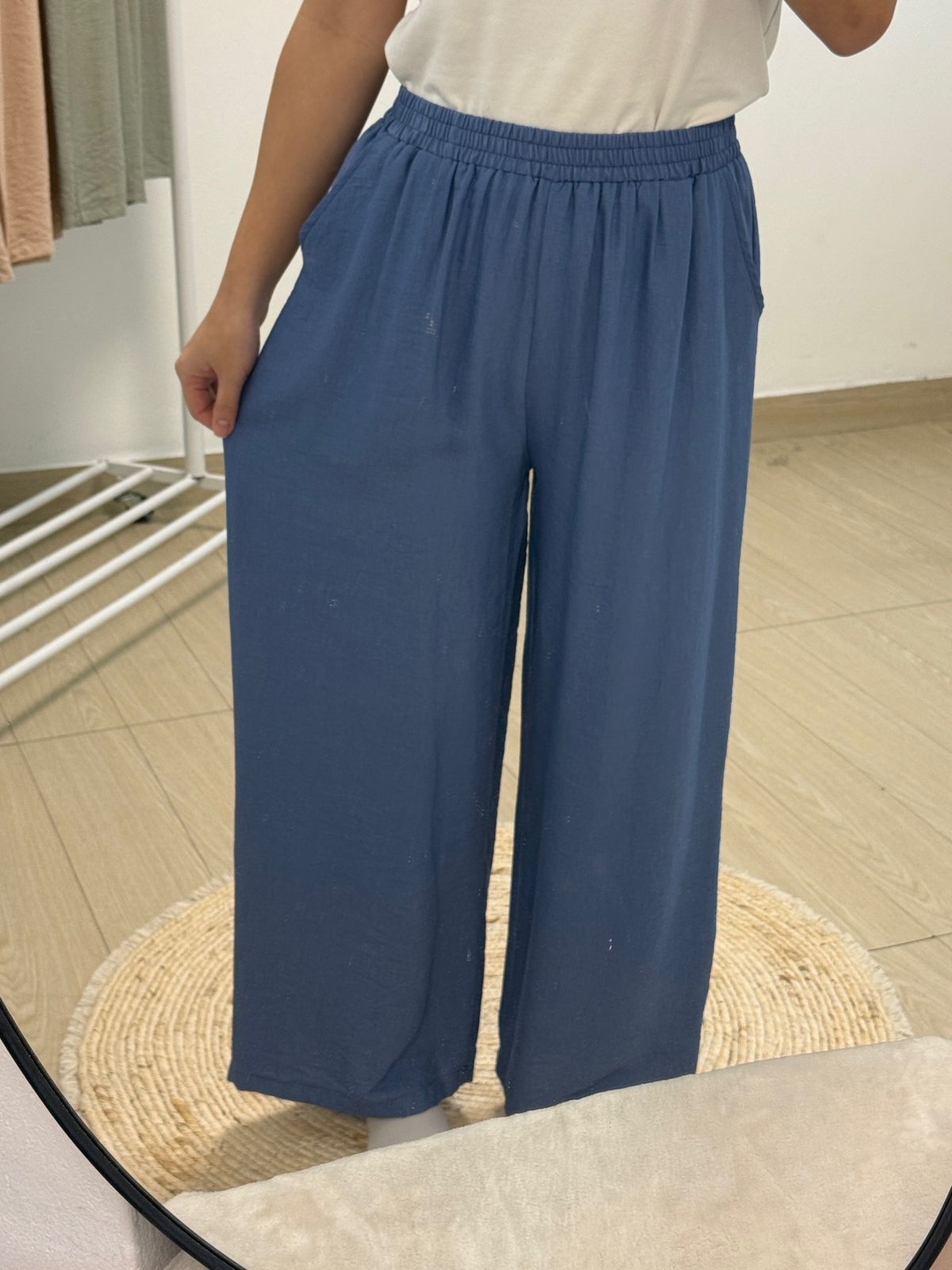 PANTALON PALAZZO DE LINO LISO