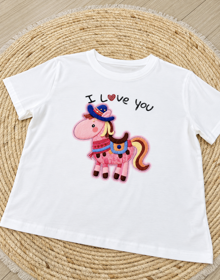 REMERA CROP CABALLITO