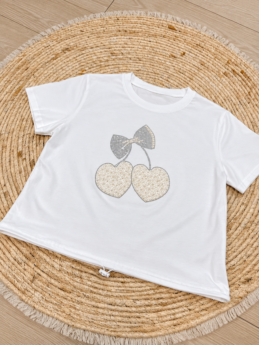 REMERA CROP CEREZA